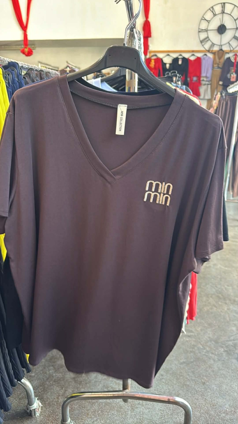 Italia nr 12 - Bluzka jednokolorowa min min - 28398 - czekoladowy