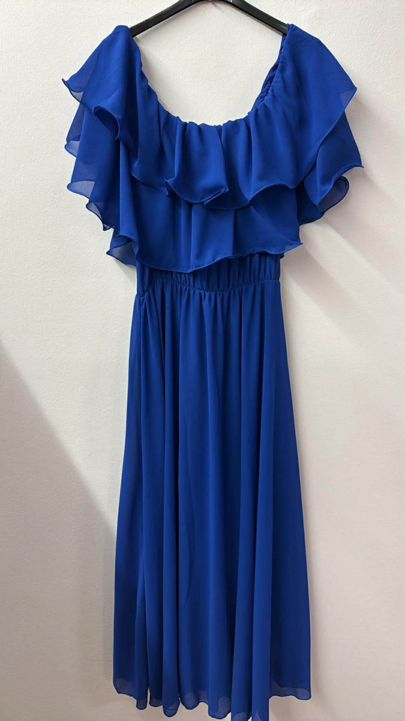 Italia nr 12 - Sukienka / hiszpanka jednokolorowa Wł. 2165 - chaber