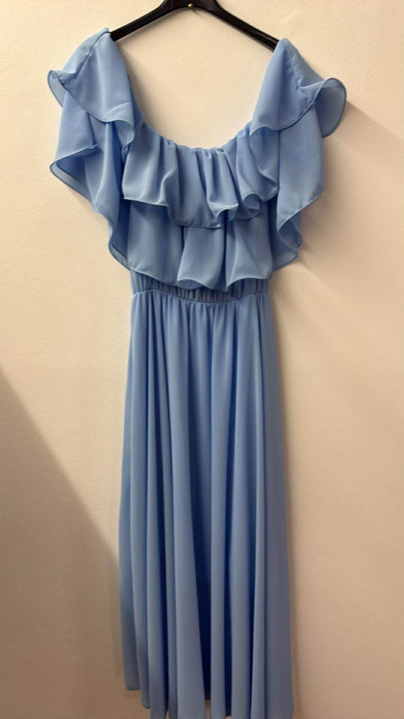 Italia nr 12 - Sukienka  / hiszpanka jednokolorowa Wł. 2165 - błękit