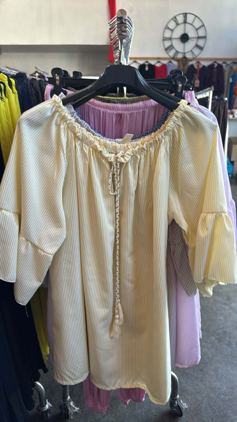 Italia nr 12 - Bluzka hiszpanka w paski - Wł. 28690 - żółta 