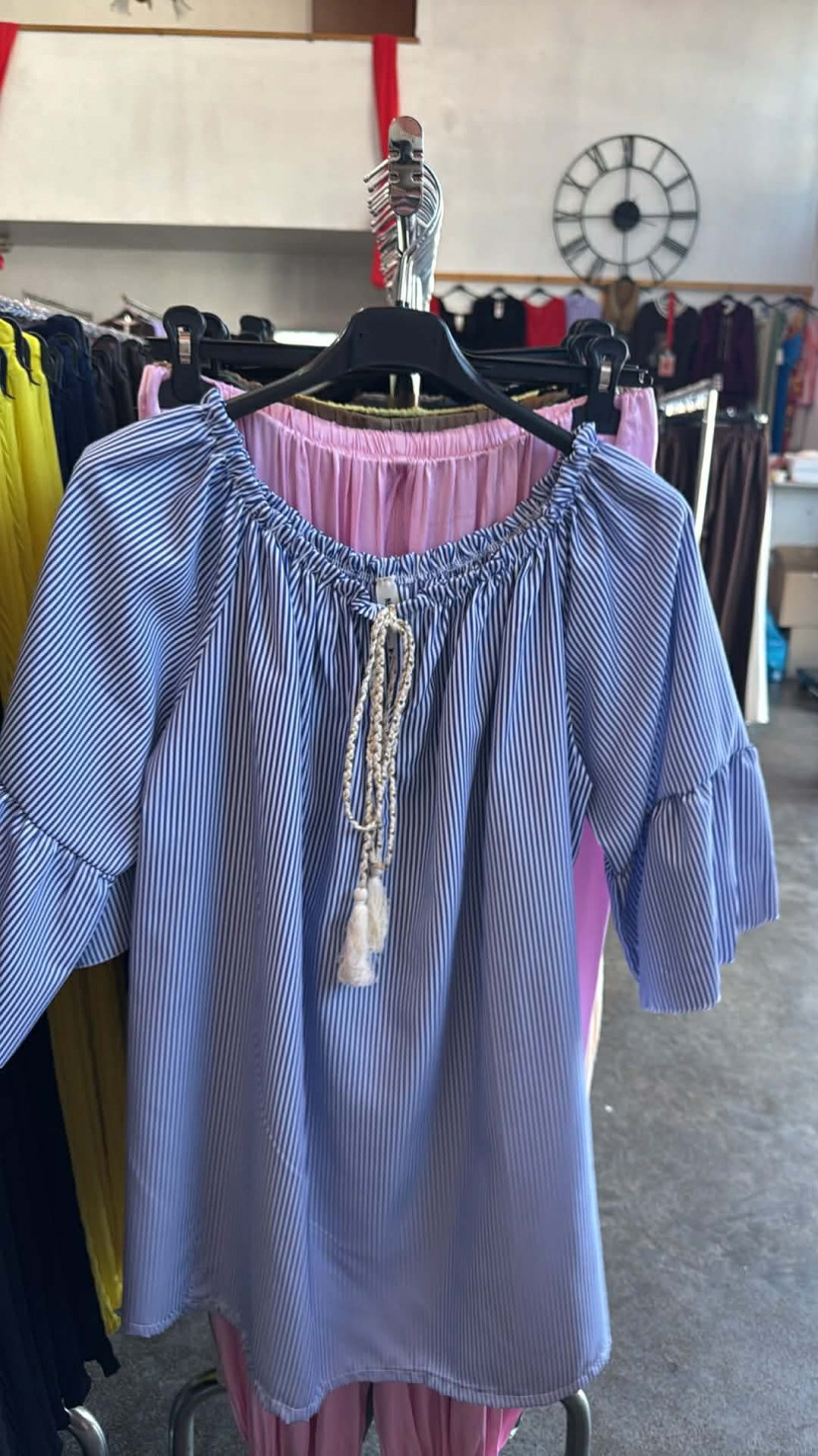 Italia nr 12 - Bluzka hiszpanka w paski - Wł. 28690 - granat