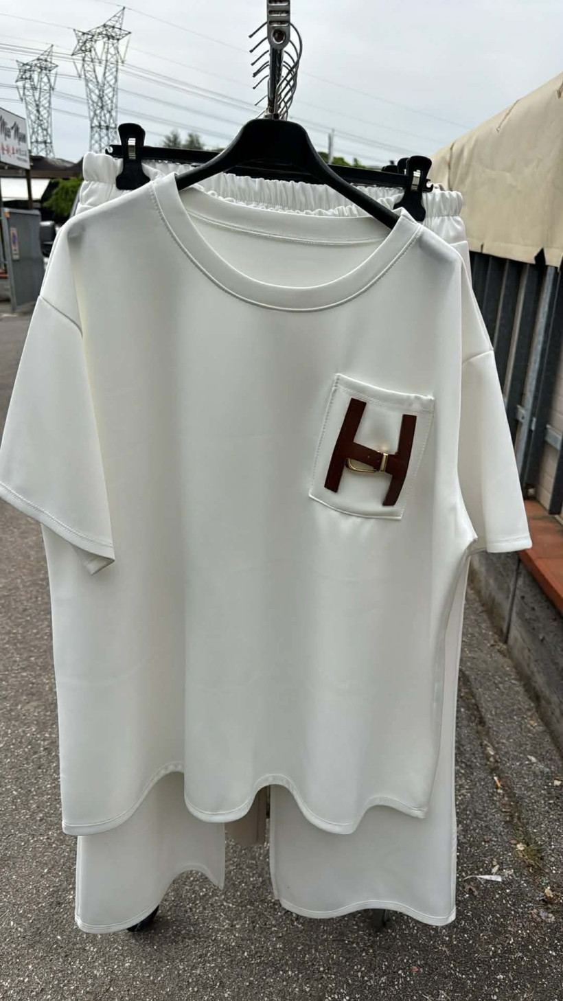 Italia nr 12 - Komplet jednokolorowy - szersza nogawka - 24576 / 24577 - śmietankowy