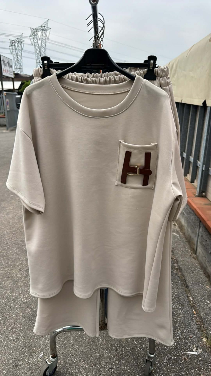 Italia nr 12 - Komplet jednokolorowy - szersza nogawka - 24576 / 24577 - beżowy