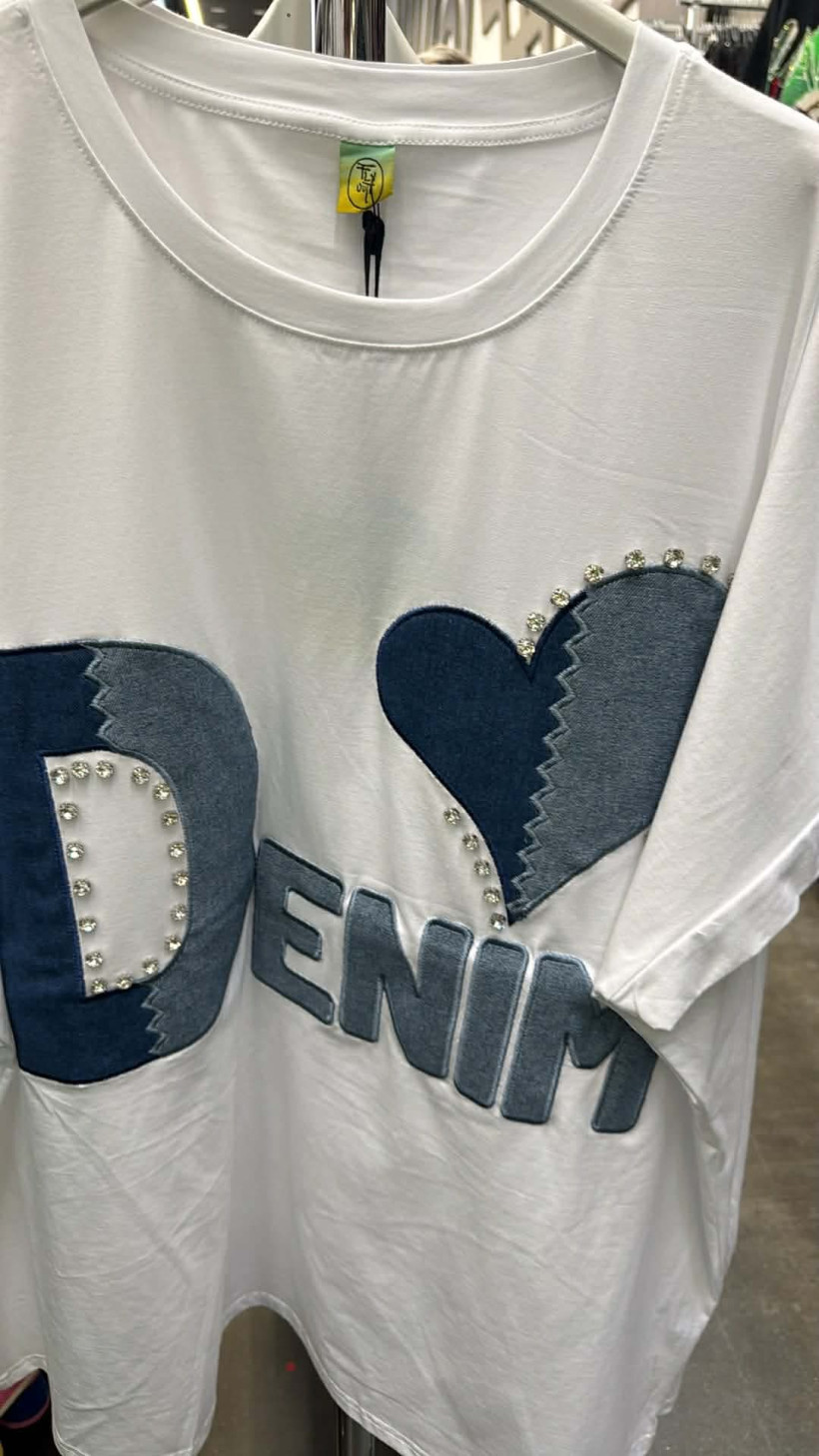 Italia nr 12 - Bluzka  jednokolorowa - Denim - 81028 - biała