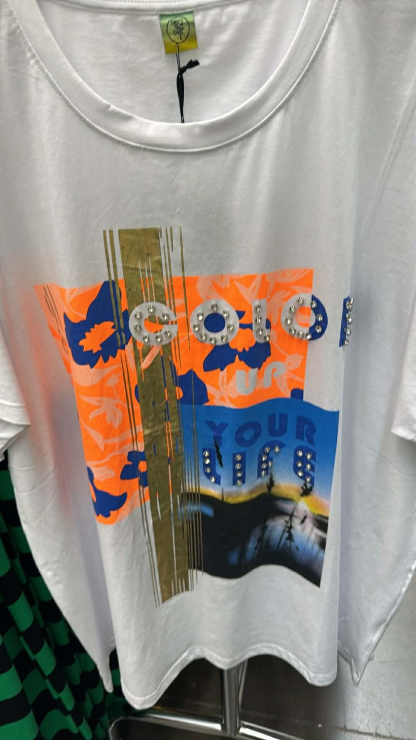 Italia nr 12 - Bluzka jednokolorowa - aplikacja - 1280 - biała