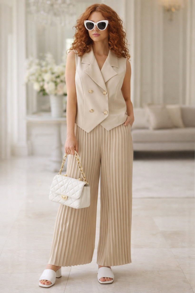 Komplet plisa beżowy 