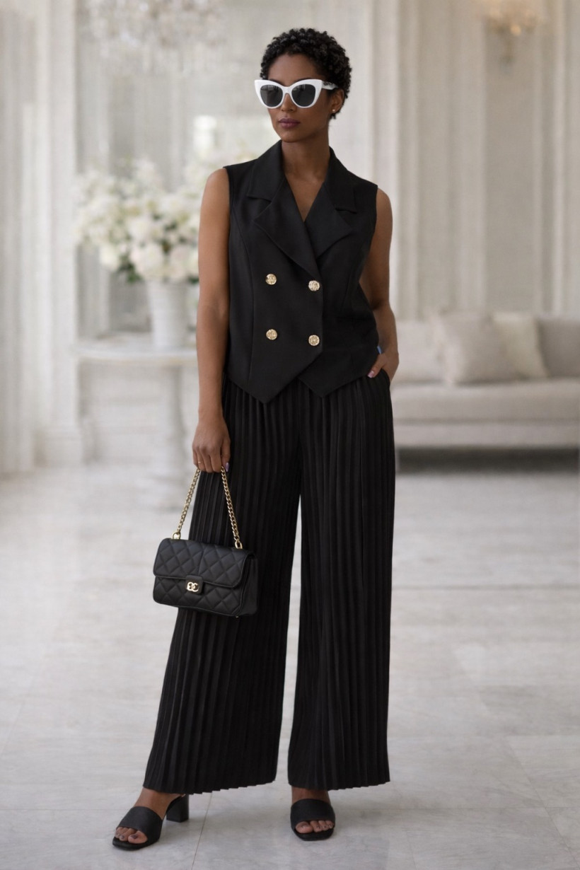 Komplet plisa czarny 