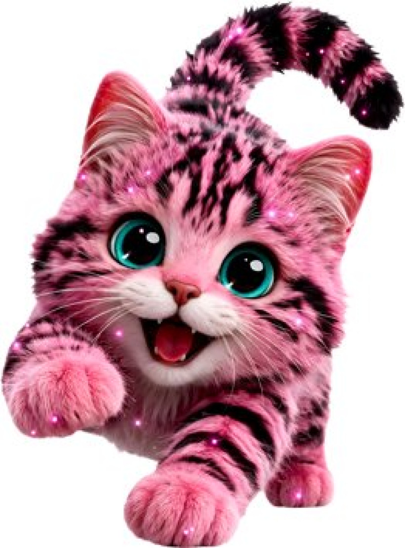 ZA T-shirt BIAŁY -  Kotek róż