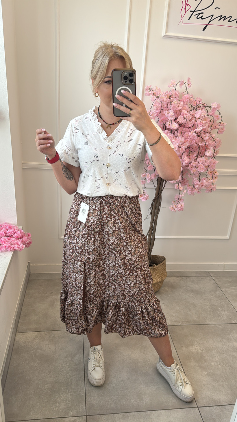 Bluzka ażurowa biała 14693