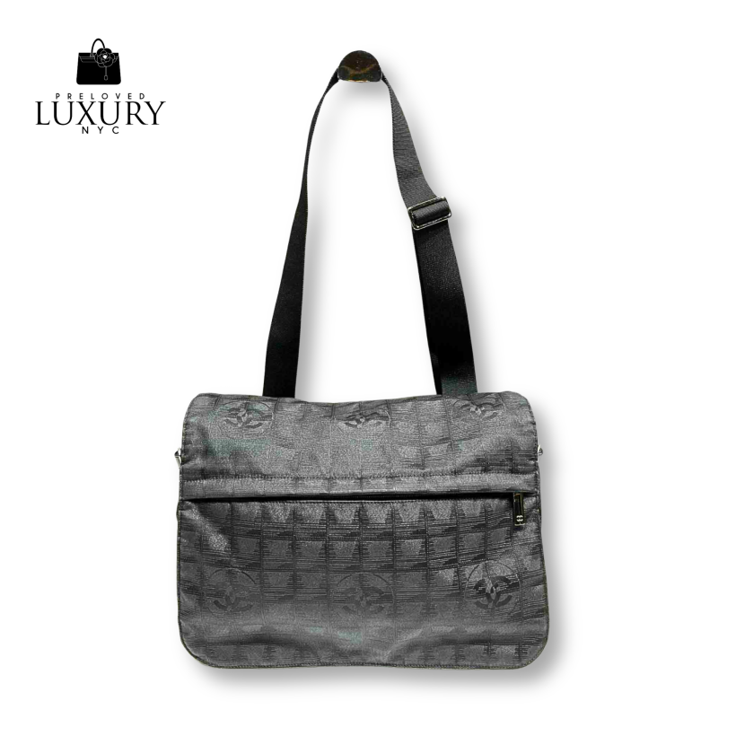 CHANEL New Travel Line Shoulder Bag Messenger Bag with Seal 11026597 Nylon Black