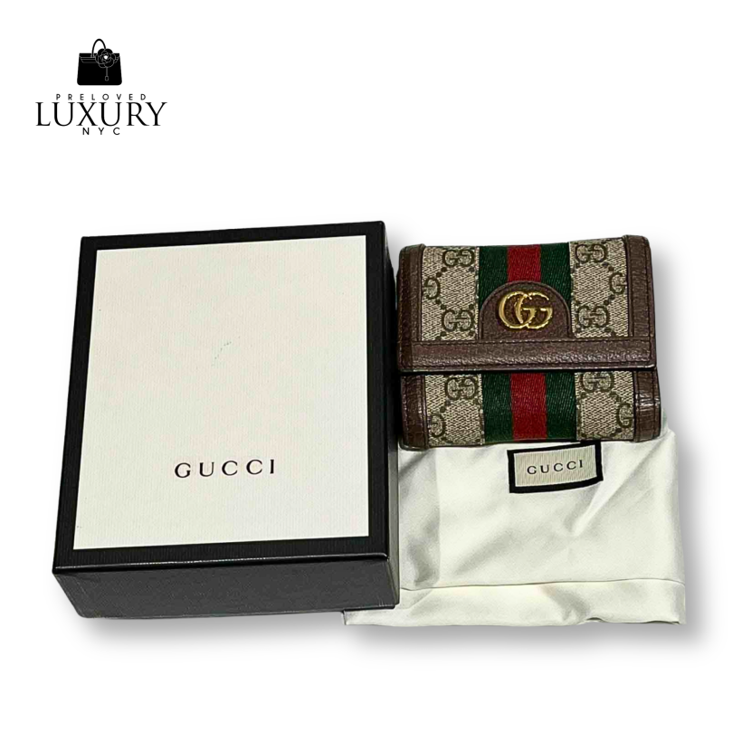 GUCCI GG Supreme Ophidia Tri-fold Wallet 523174
