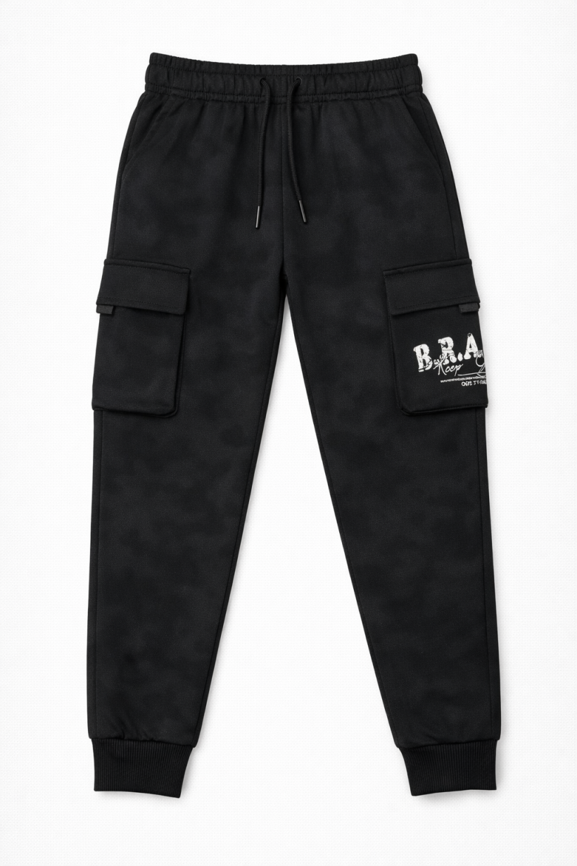 Spodnie chłopięce BOJÓWKI  BRAVE  HSS-856-CZARNY