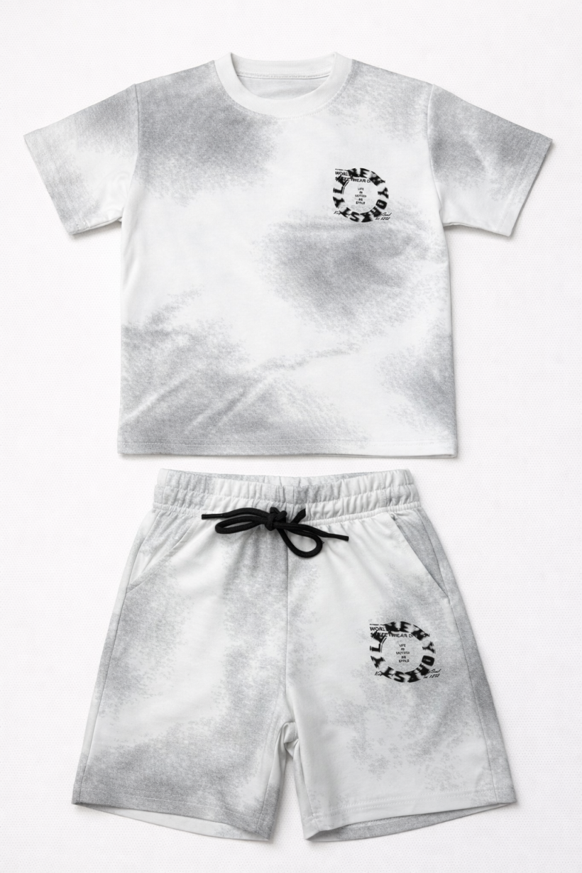 Komplet 2cz T-shirt  NEW YORK spodenki KD-2053-BIAŁY