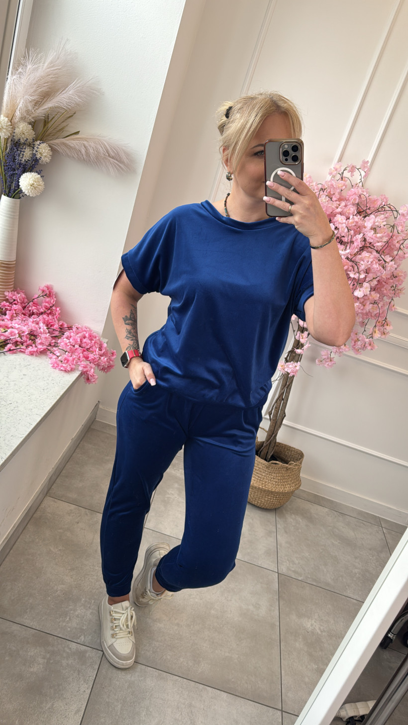 Komplet welurowy z kokardą 14708