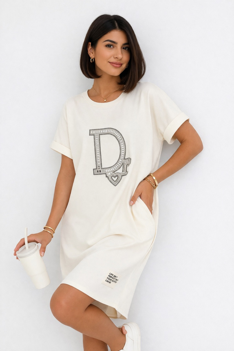 Tunika DR masełko z kieszeniami biały