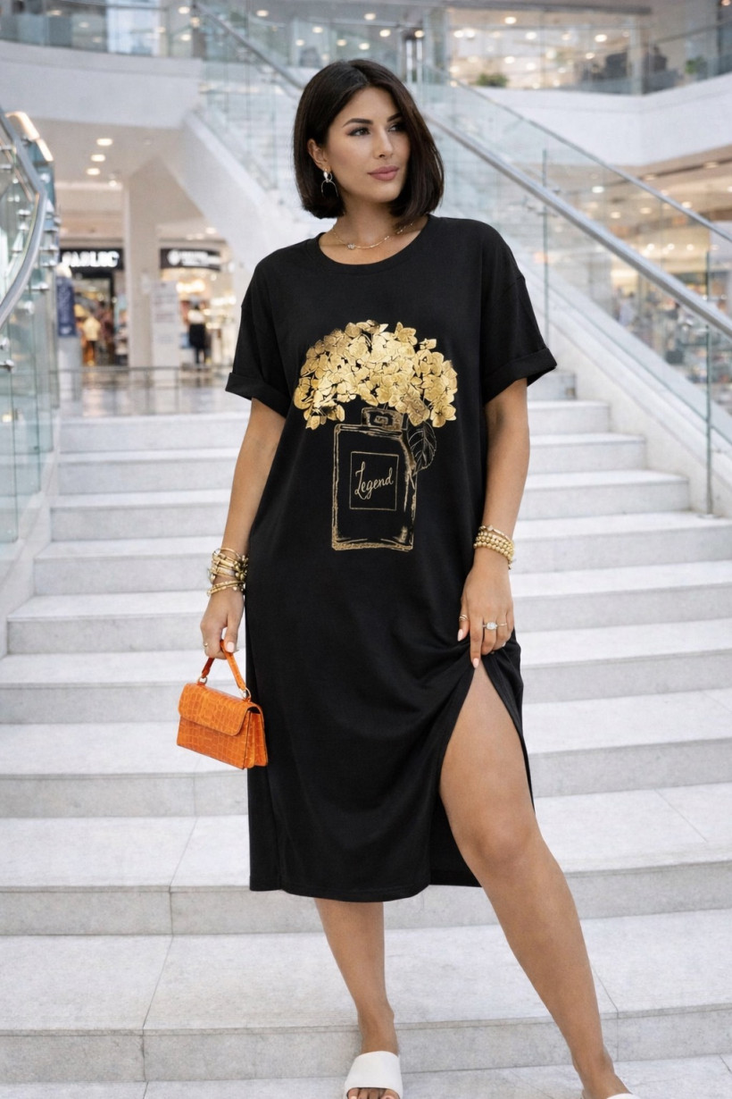 Tunika perfum z kieszeniami czarna