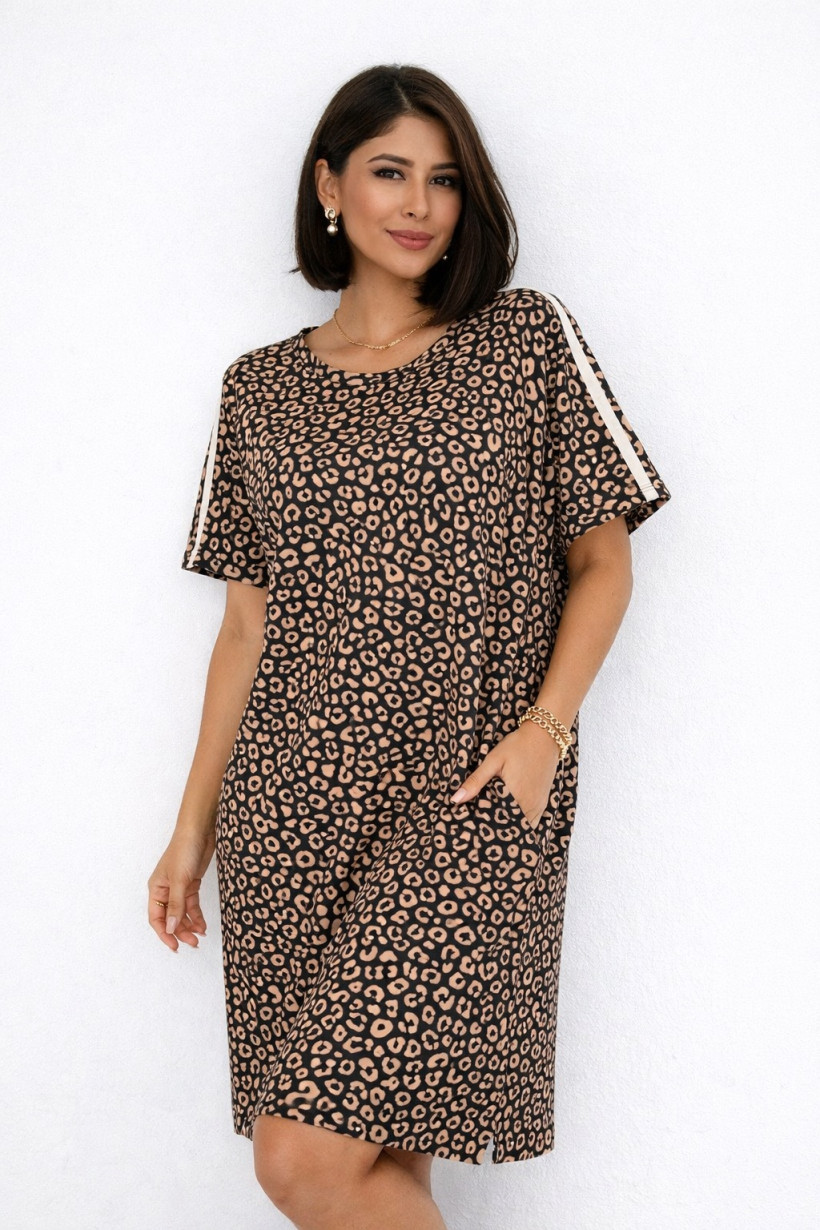 Tunika Leopard z kieszeniami czarny