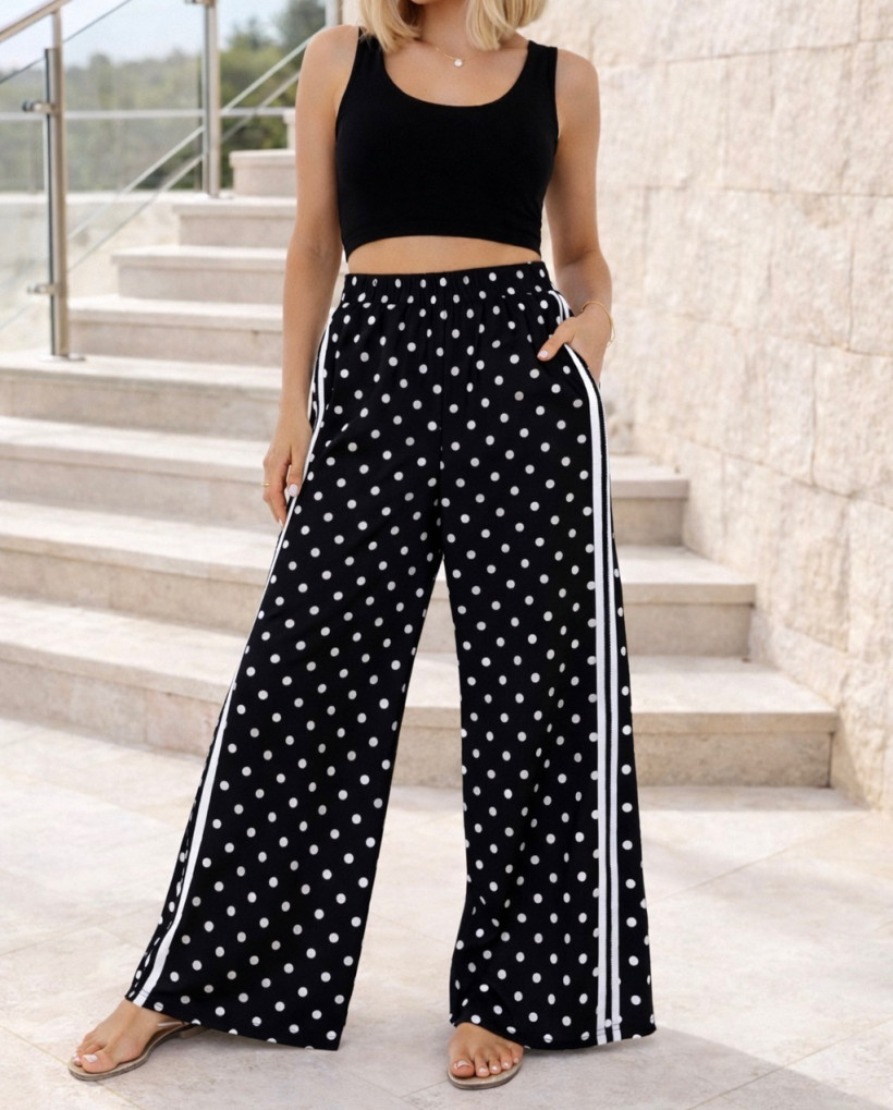 Spodnie Lampas kropki czarne