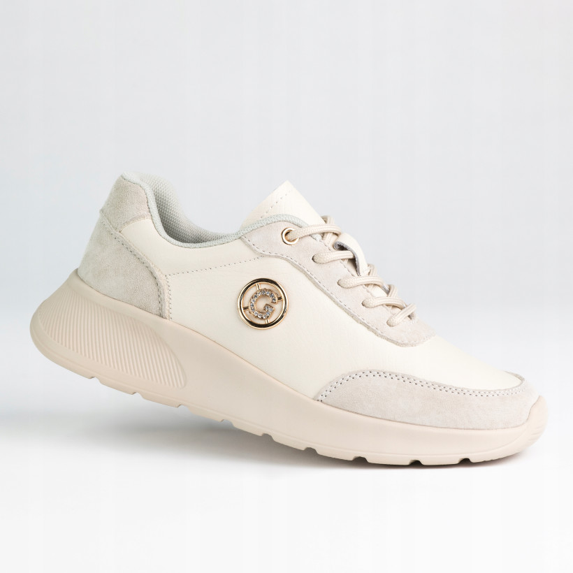 Skórzane półbuty damskie GOODIN GD-XF-191 zamsz logo lekki klasyk 