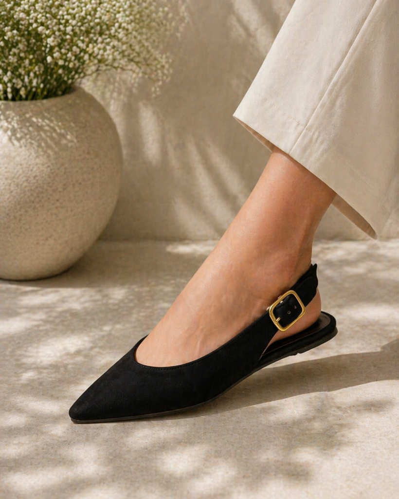 Sandałki damskie zamszowe T-1 szpic 