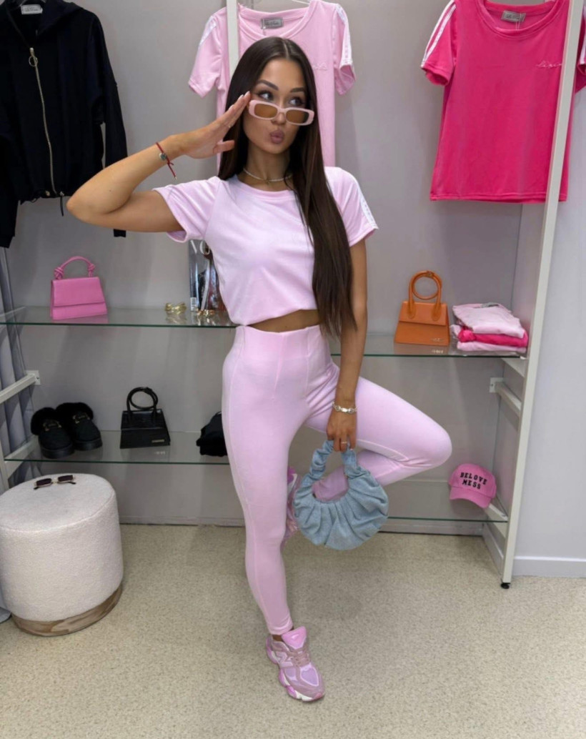 Komplet La Perla lampas - puder róż 