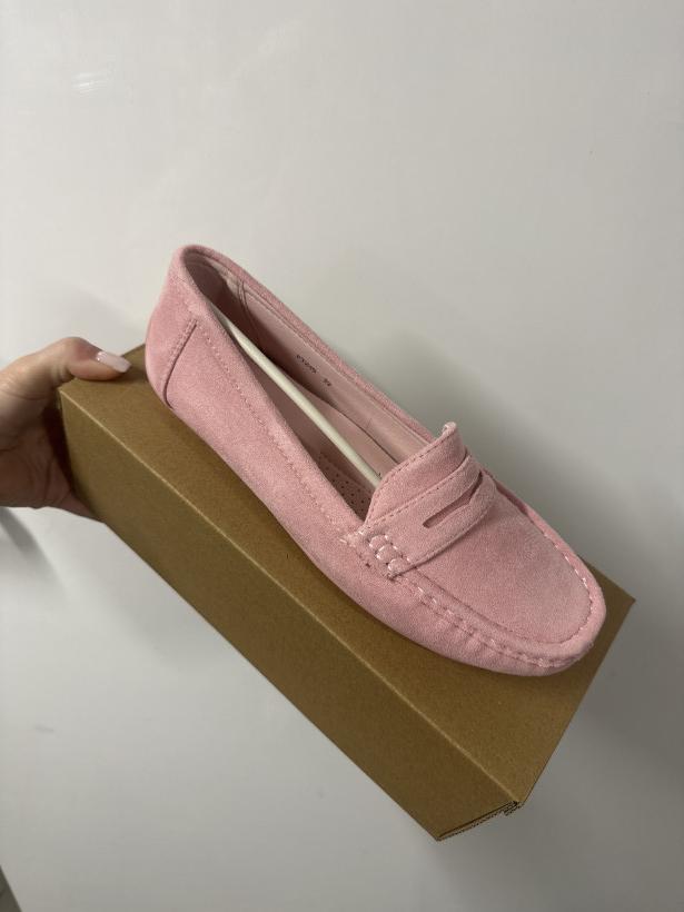 PIĄTEK 1- Mokasyn zamszowy pudrowy róż ft245 FRANCJA