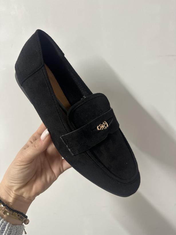 PIĄTEK 6- Mokasyn zamszowy  czarny FRANCJA 9711