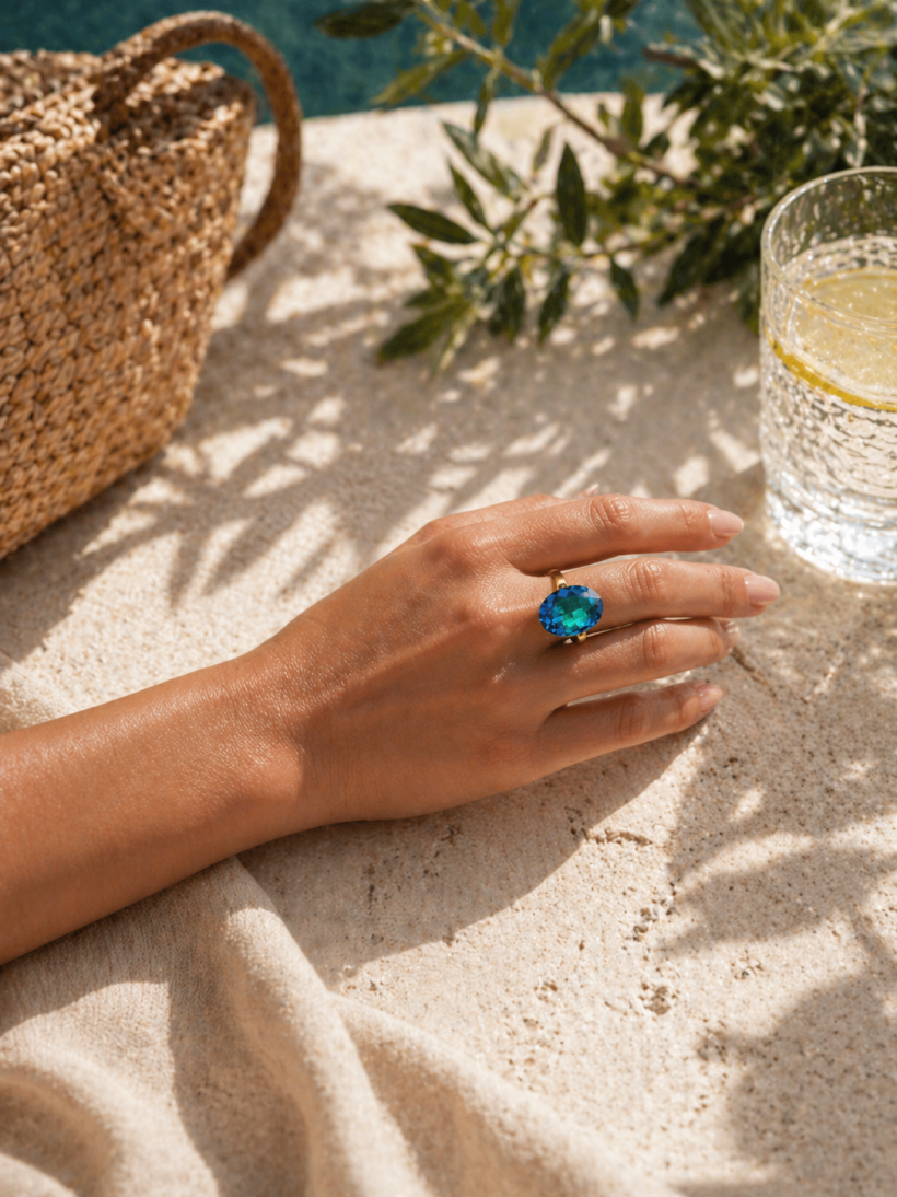 Pierścionek Colibra CL879 chabrowy diament