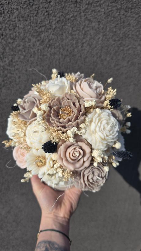 Flowerbox box świece sojowe prezent upominek urodziny handmade