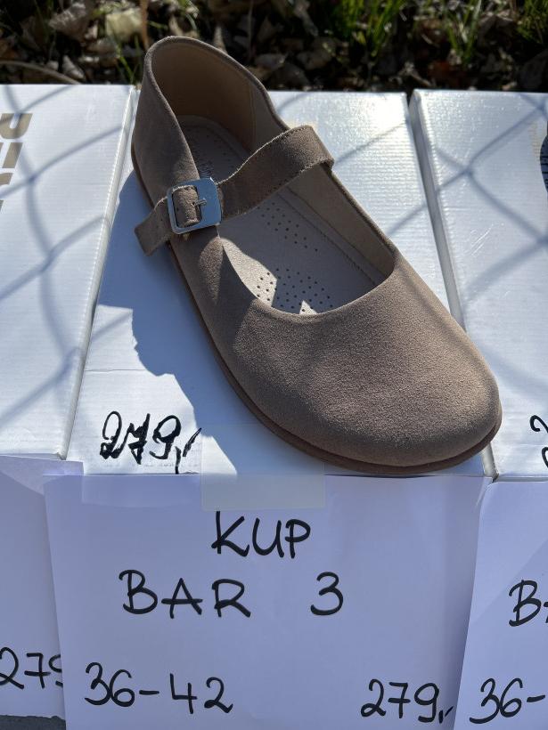 BAR 3 best but 1445 taupe balerina z paskiem