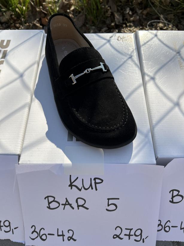 BAR 5 best but 1458 czarny mokasyn z wędzidłem