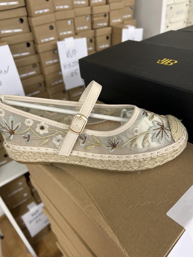HISZPAN 23 espadryl siatkowany w kwiatki buonarotti HA-5282