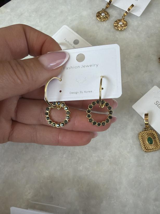 Kup dwa koła kolczyki Korea 