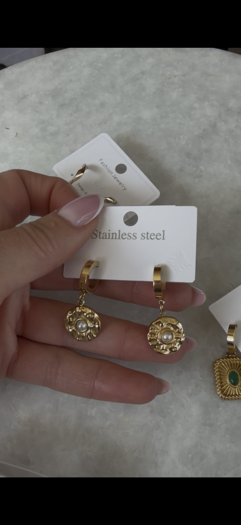 Kup Gnieciony - kolczyki, złote z perła 