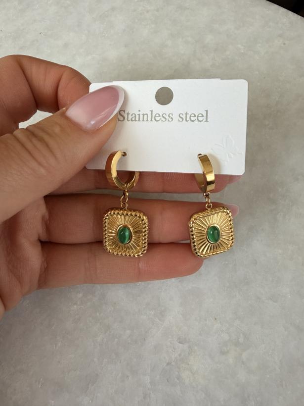 kup szmaragd - kolczyki , słońce, korea design 