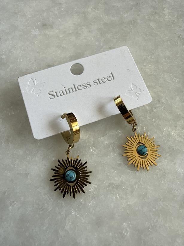 kup słonko - kolczyki, słoneczko z kamieniem