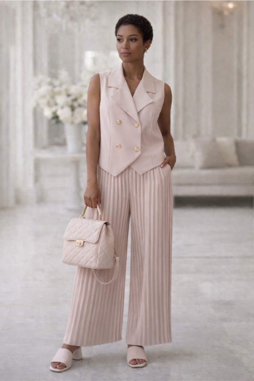 Komplet plisa różowy