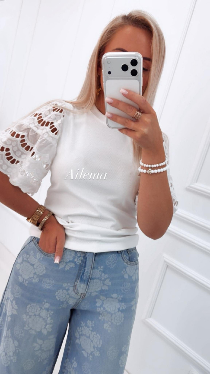 Koszulka prążek AVIX AX80602 haftowane rękawy 