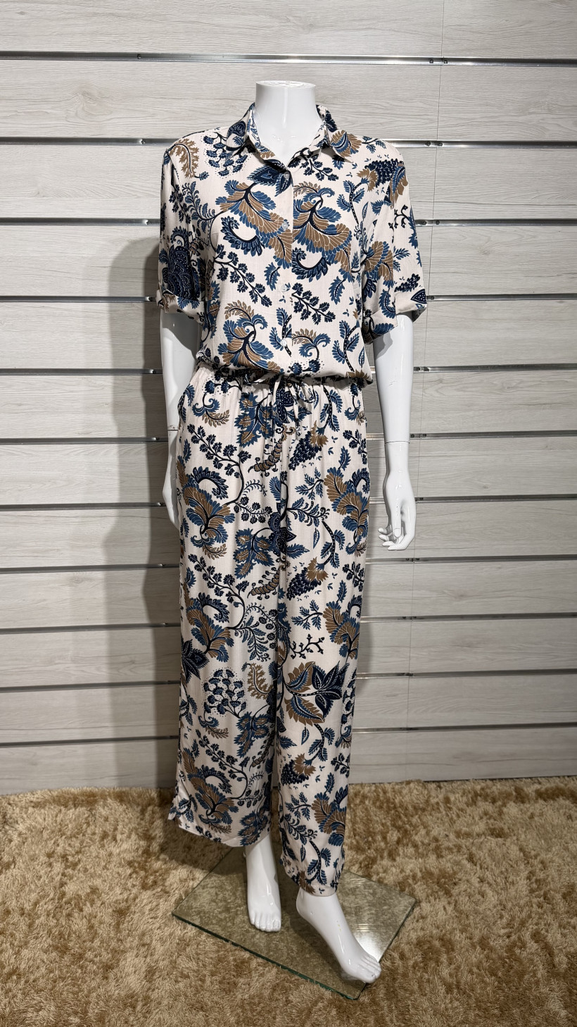 CONJ CAMISEIRO E PANTALONA FLORAL