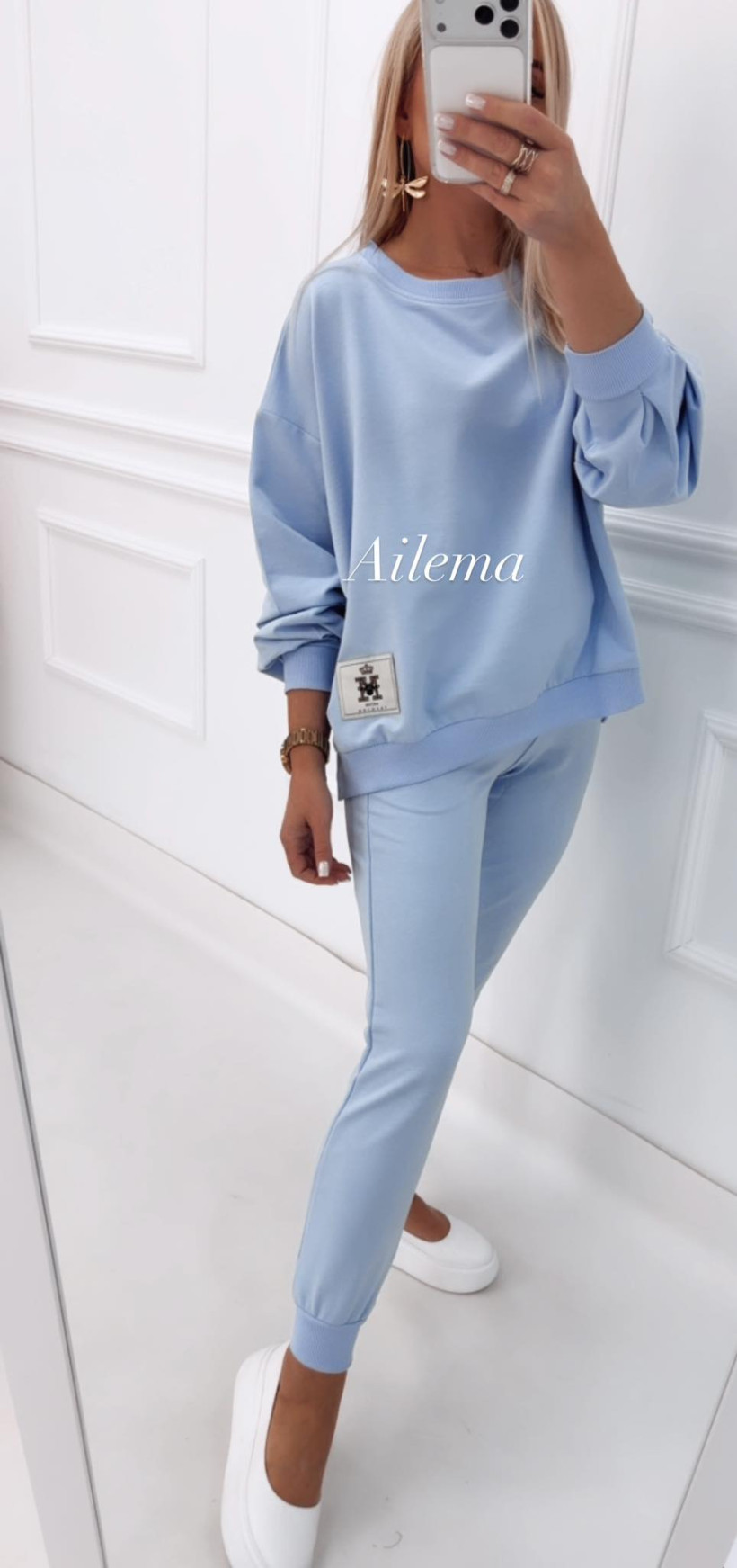 Komplet Motion M01025 bluza z naszywką i spodnie 