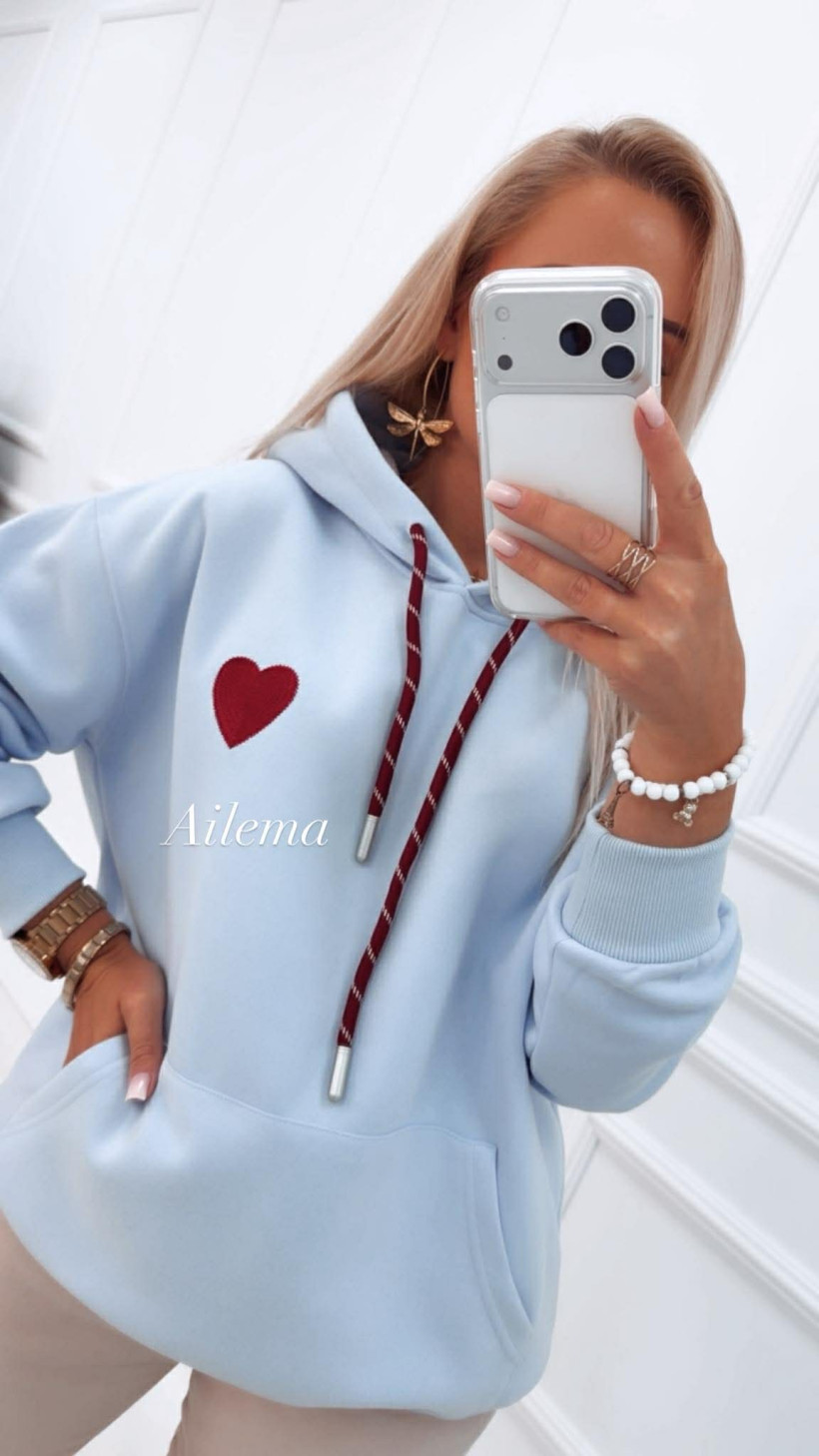 Bluza z kapturem ITAIMASKA L7070-80 wyszywane serduszko