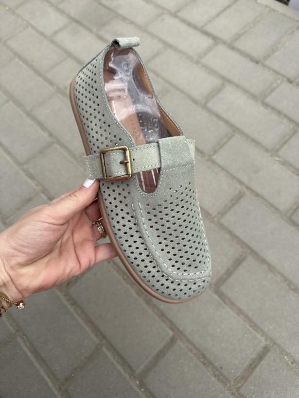 JANKOWSKI 4-but skora zielone ze zapięciem azur szerokie palce jako-3-801