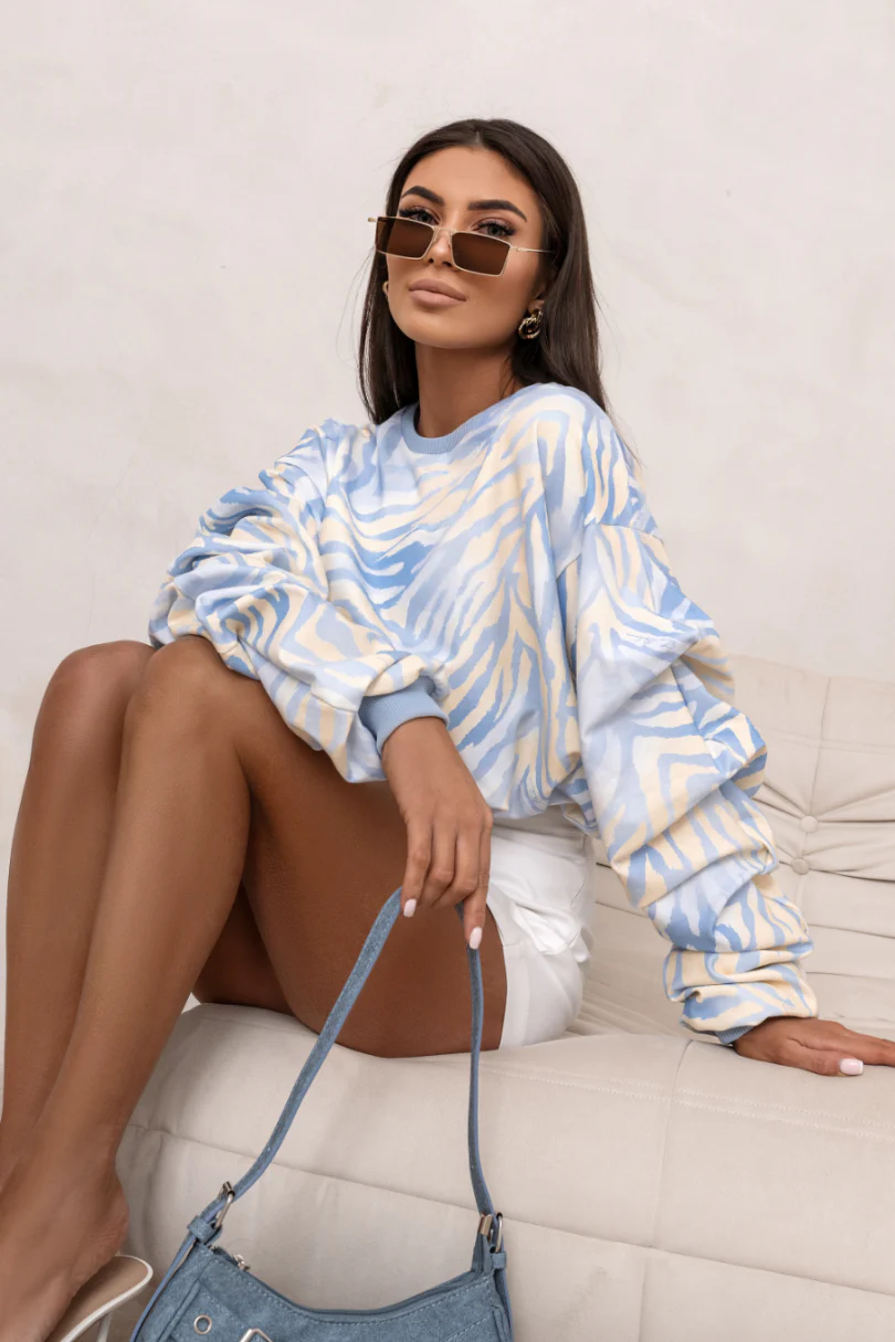 Bluza Remy print blue zebra LaBalancia