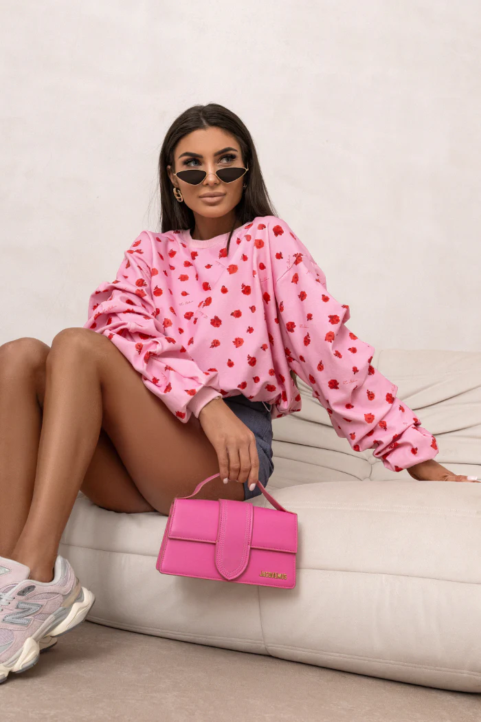 Bluza Remy print pink flowers LaBalancia