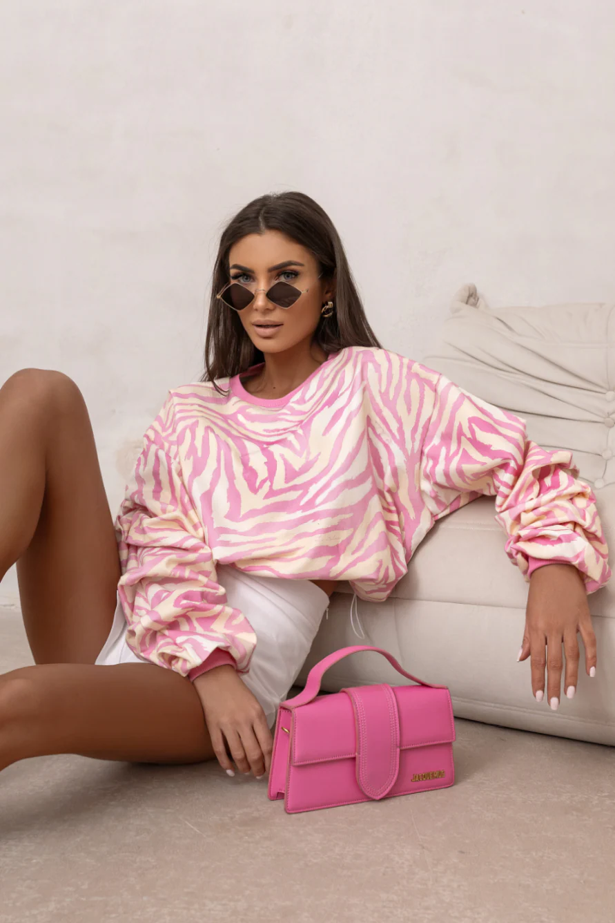 Bluza Remy print pink zebra LaBalancia