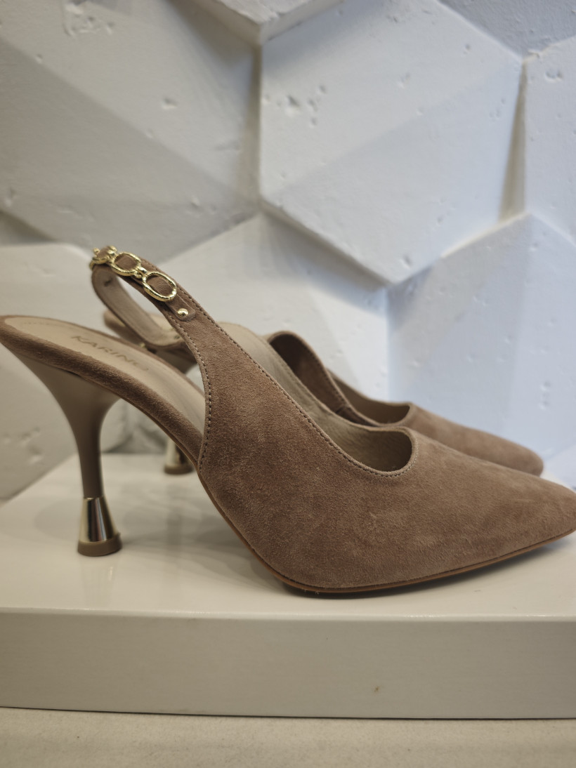 Czółenka beżowy zamsz inspirowane  Jimmy Choo