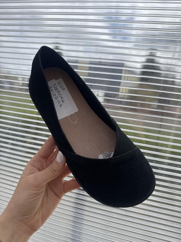 SZEROKA BALERINA siwiecki jh579p black czarna balerina