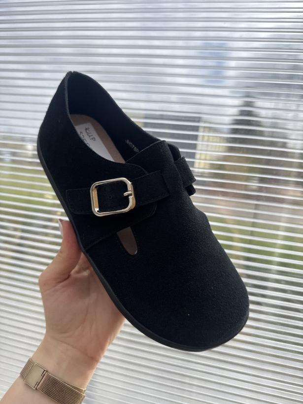 SZEROKI PASEK siwiecki jh578p black czarny półbut z paskiem