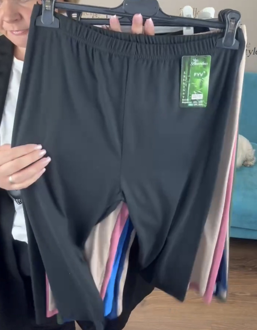 Leginsy 3/4 jednokolorowe - 2xl /3xl- 711 - czarne