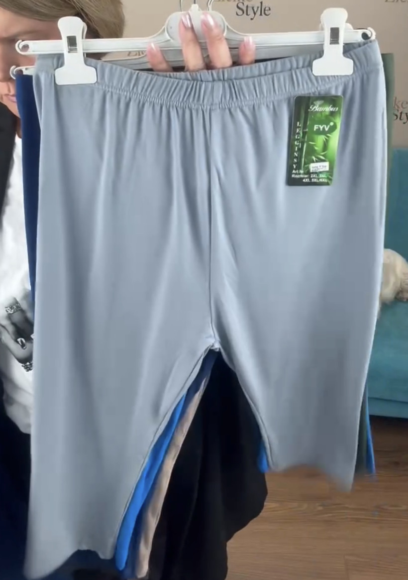 Leginsy 3/4 jednokolorowe - 2xl/3xl - 711 - popiel